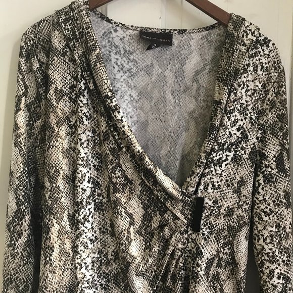 Snakeskin Wrap Blouse, XL Dana Buchman Top - Picture 5 of 8